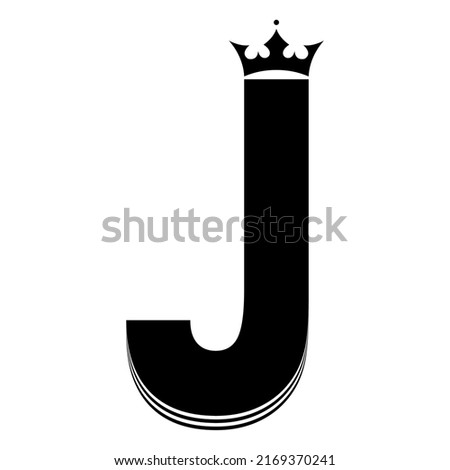 simple cool pile crown J letter background icon logo