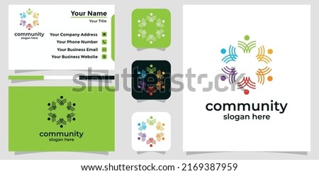 modern logo design community and branding card