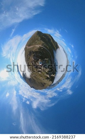  a beautiful 360 degree  photo over the clouds