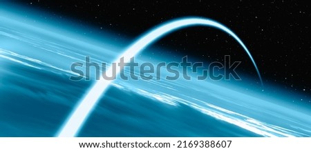 Long Exposure Night Time Rocket Launch - Planet Earth with a spectacular sunset "Elements of this image furnished by NASA"  Royalty-Free Stock Photo #2169388607