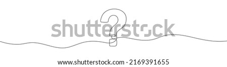 Question mark linear background. One continuous line drawing of question mark. Vector illustration. Question mark isolated Royalty-Free Stock Photo #2169391655