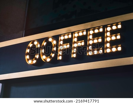 Coffee sign Neon Signage Cafe restaurant Shop logo dot type design