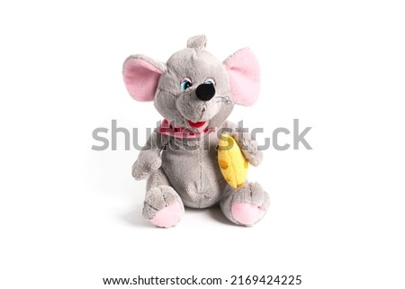 Toy mouse isolated on white background. High quality photo
