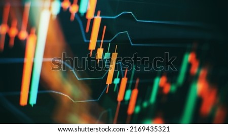 Graph chart of stock market investment trading. Financial chart with up trend line graph. Wealth management with risk diversification concept. Royalty-Free Stock Photo #2169435321