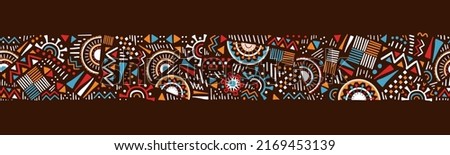 Hand drawn  abstract seamless pattern, ethnic background, simple style - great for textiles, banners, wallpapers, wrapping - vector design Royalty-Free Stock Photo #2169453139