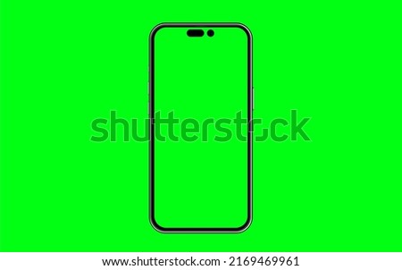 Phone Mockup  , new smartphone generation of pro to mini. Mock up screen on green and include Transparent Illustration of VDO editer for Infographic Business web site design app ios