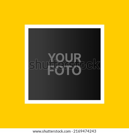 White frame on yellow background. Vector illustration with gradient. Frame for your photo, gallery, image. Photographer concept. Vector line icon for Business and Advertising
