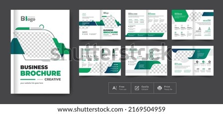 Pages Geometric Business Brochure with modern abstract design. Use for marketing,print, annual report and business presentations and Multi Purpose. - Vector