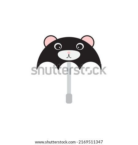 Panda umbrella icon on white background