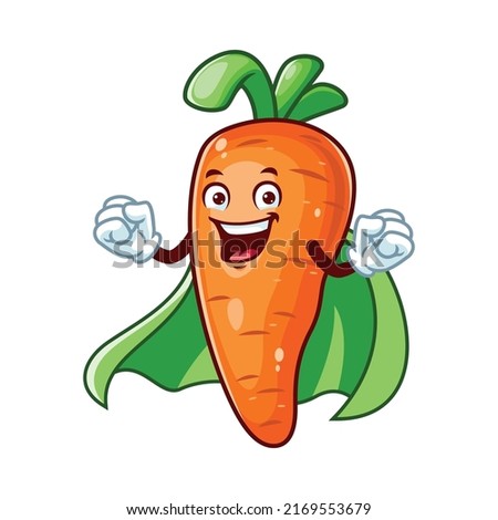 vector cartoon, character, and mascot of a carrot superhero. Royalty-Free Stock Photo #2169553679