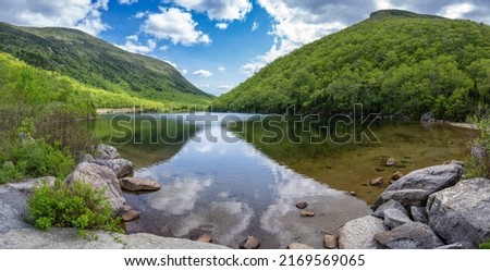 Profile Lake at Old Man of the Mountain Historic Site in New Hampshire United States Royalty-Free Stock Photo #2169569065