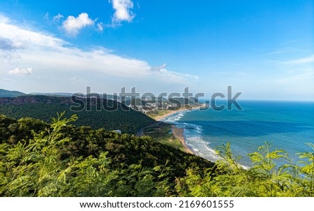 scenary view from top the kailasagiri Hill, Visakhapatnam, Andhra Pradesh Royalty-Free Stock Photo #2169601555