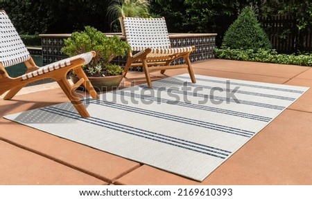 Modern outdoor area rug carpet.