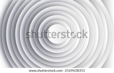 White geometric concept. 3d circles  for business template. Modern and simple pattern.Clean and creative corporate radial background. Abstract texture with circles. surface concept.rings render 