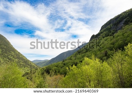A view as you enter Crawford Notch State Park in New Hampshire United States Royalty-Free Stock Photo #2169640369
