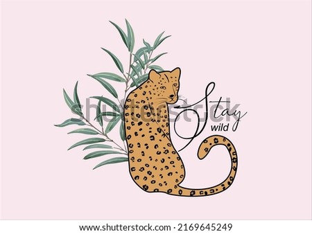 wild leopard vector hand drawn design