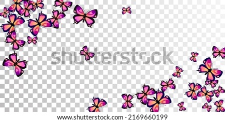 Romantic purple butterflies isolated vector background. Spring cute insects. Fancy butterflies isolated dreamy wallpaper. Delicate wings moths graphic design. Garden beings.
