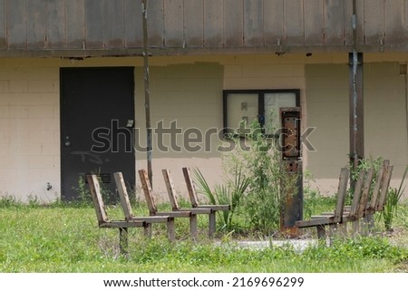 Hendry County Correctional Institute-De-Commissioned with exterior metal seating Royalty-Free Stock Photo #2169696299