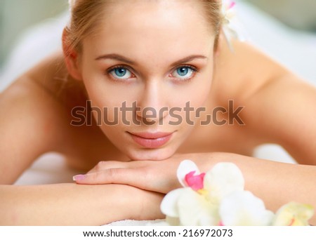Spa Woman.Hot Stones Massage