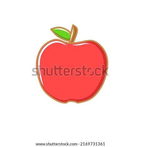 Brightly colored apple fruit perfect for vector graphics, children's book illustrations, stickers, screen printing, logos, and other branding needs