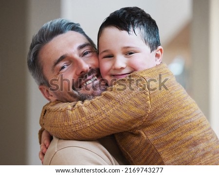A fathers love is irreplaceable. Shot of a father hugging his son. Royalty-Free Stock Photo #2169743277