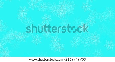 Light blue, green vector doodle texture with flowers. Simple colored illustration with abstarct flowers. Smart design for wrapping, wallpapers.