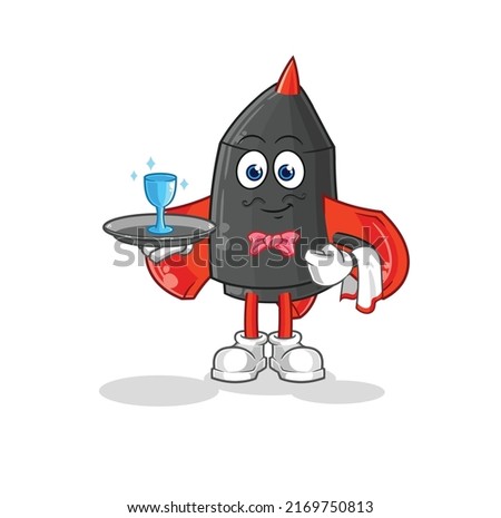 the dart waiter cartoon. cartoon mascot vector