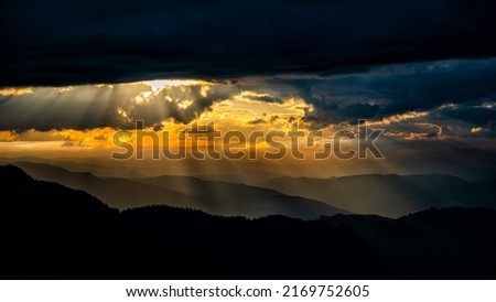 Sunset in the Rarau mountains, Eastern Carpathians, Romania.