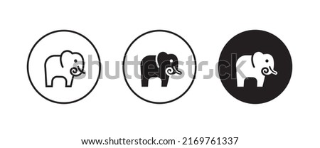 elephant wild animal icon vector, sign, symbol, logo, illustration, editable stroke, flat design style isolated on white linear