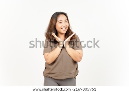Smiling and looking to camera of Beautiful Asian Woman Isolated On White Background