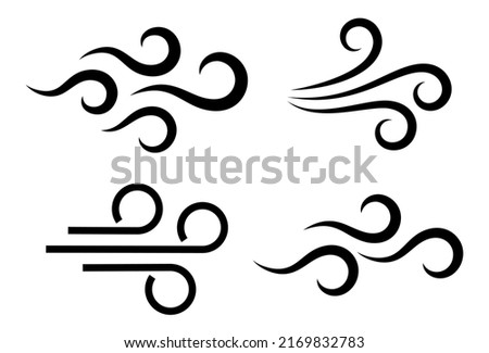 Wind breeze vector icon, air breath flat symbols isolated on white background, windy weather line illustration Royalty-Free Stock Photo #2169832783