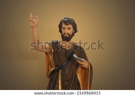 Saint John Baptist catholic image of the Catholic Church - St John - selective focus Royalty-Free Stock Photo #2169868415