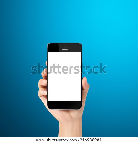 Close up hand holding smart phone
