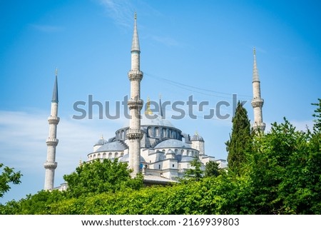 The Sultanahmet Mosque or Blue Mosque in old town of Istanbul, Turkey. High quality photo