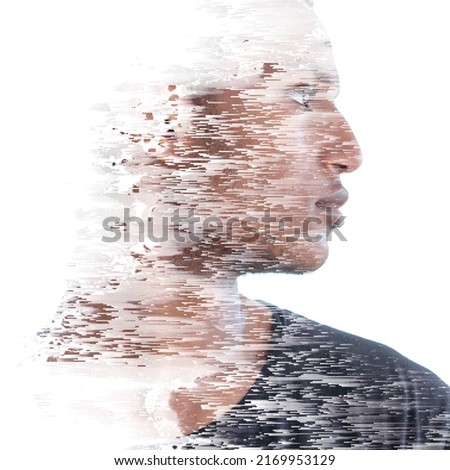 Pixelsort effect combined with a portrait of a black man