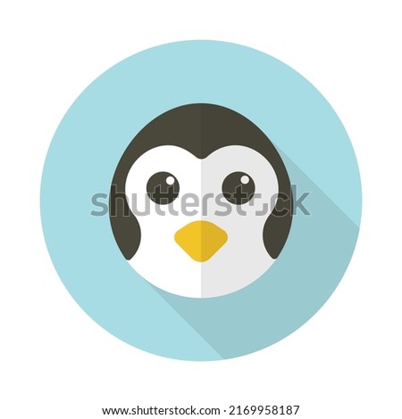 Polar penguin head flat design.