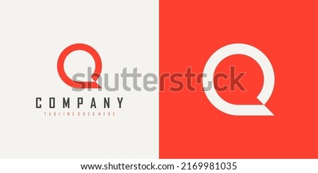 Simple Initial Letter Q Logo isolated on Double Background. Usable for Business and Branding Logos. Flat Vector Logo Design Template Element. Royalty-Free Stock Photo #2169981035