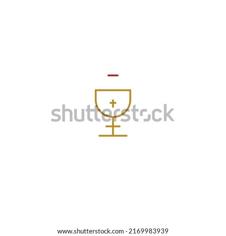 Golden holy chalice with communion