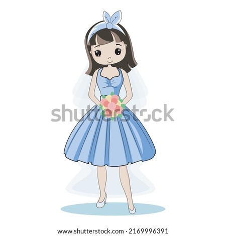 Cute wedding bride gown little girl