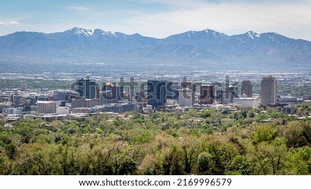 The skyline of the buildings in Downtown Salt Lake City, Utah