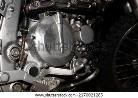 racing motocross engine selective focus