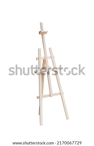 Canvas Painting stand wooden easel Art supply isolated, Mock up.