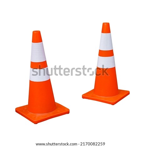 Traffic cones isolated on white background Royalty-Free Stock Photo #2170082259