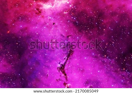 Red, beautiful space nebula. Elements of this image furnished by NASA. High quality photo