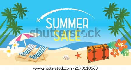 Illustration of summer sea resort