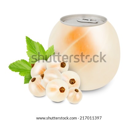 Photo of can with fruit - currant juice concept