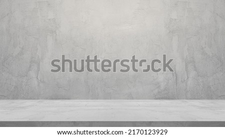 Gray horizontal decorative cement wall. Room background. Abstract wallpaper background. Backdrop. Cement floor.