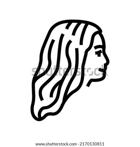 coloring hair line icon vector. coloring hair sign. isolated contour symbol black illustration
