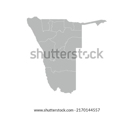 High Detailed Gray Map of Namibia on White isolated background, Vector Illustration EPS 10