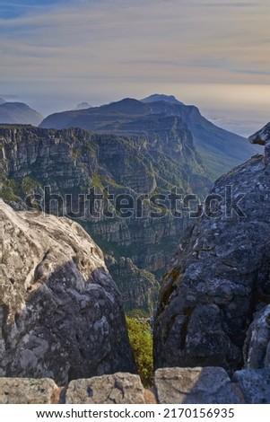 View across Table Mountain. A view across Table Mountain, South Africa.